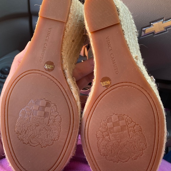 Vince Camuto Blush Pink Espadrilles Wedges 6M 36.5 Sandals Shoes NWOT - Picture 7 of 9